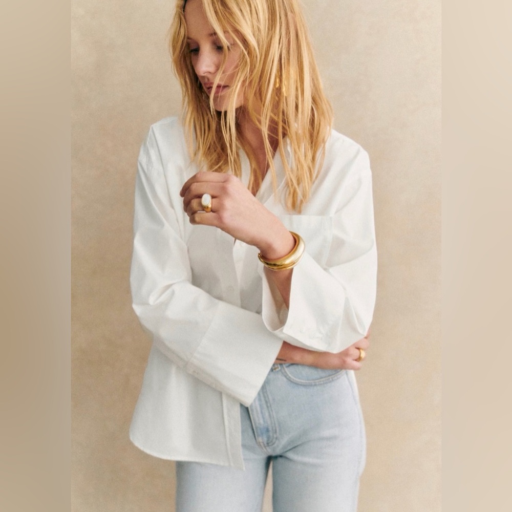 Sezane New BILMA SHIRT in Ecru 44 / 12